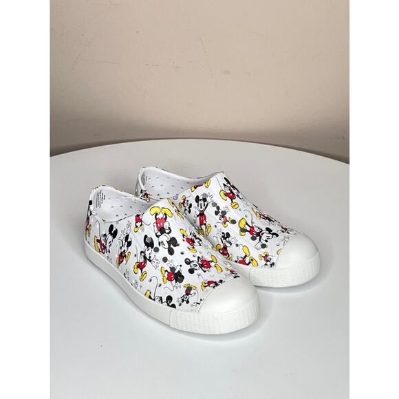 NWT Native x Disney White Jefferson Mickey Mouse Slip On Shoes Childs C13 - Picture 4 of 9